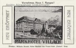 Villach, Parkhotel Eröffnung  - alte historische Fotos Ansichten Bilder Aufnahmen Ansichtskarten 