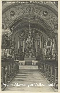 St. Martin bei Villach, Kirchen Innenansicht - Villach - alte historische Fotos Ansichten Bilder Aufnahmen Ansichtskarten 