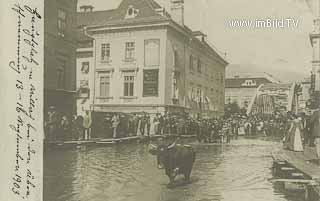Hochwasser - Hauptplatz - Villach - alte historische Fotos Ansichten Bilder Aufnahmen Ansichtskarten 