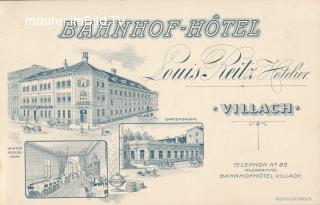 Bahnhofshotel Louis Reitz in Villach - alte historische Fotos Ansichten Bilder Aufnahmen Ansichtskarten 