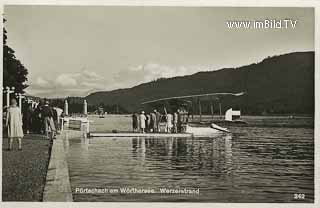 Pörtschach - Werzerstrand - Wasserflugzeug - alte historische Fotos Ansichten Bilder Aufnahmen Ansichtskarten 