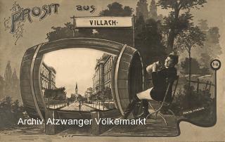 Villach Schulstrasse - 10. Oktober-Straße - alte historische Fotos Ansichten Bilder Aufnahmen Ansichtskarten 