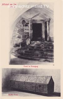 Millstatt, Portal im Kreuzgang und Waffentruhe - Kärnten - alte historische Fotos Ansichten Bilder Aufnahmen Ansichtskarten 