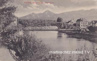 Villach, Draubrücke - Villach-Innere Stadt - alte historische Fotos Ansichten Bilder Aufnahmen Ansichtskarten 