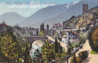 Meran Gilf Promenade - Trentino Südtirol - alte historische Fotos Ansichten Bilder Aufnahmen Ansichtskarten 