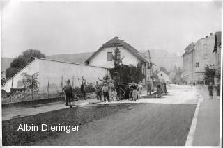 Nikolaigasse Asphaltierungsarbeiten - Villach - alte historische Fotos Ansichten Bilder Aufnahmen Ansichtskarten 