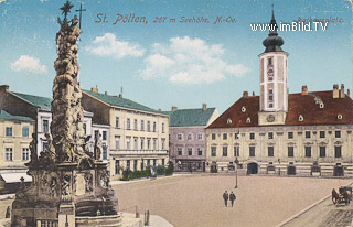 St. Pölten - Rathausplatz - Europa - alte historische Fotos Ansichten Bilder Aufnahmen Ansichtskarten 