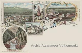 5 Bild Litho Karte Nötsch am Dobratsch - Nötsch im Gailtal - alte historische Fotos Ansichten Bilder Aufnahmen Ansichtskarten 