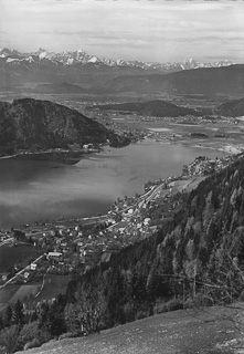 Sattendorf vom Berg - Treffen am Ossiacher See - alte historische Fotos Ansichten Bilder Aufnahmen Ansichtskarten 