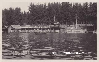 Velden, Badeanstalt und Schwimmschule Hotel Wrann - Velden am Wörther See - alte historische Fotos Ansichten Bilder Aufnahmen Ansichtskarten 