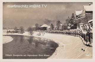 Villach, Draupromenade mit Dependance Hotel Mosser - alte historische Fotos Ansichten Bilder Aufnahmen Ansichtskarten 