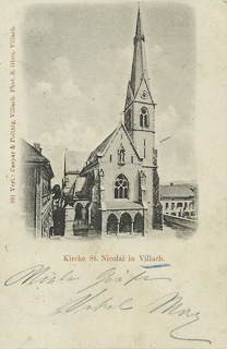 Nikolaikirche - Villach - alte historische Fotos Ansichten Bilder Aufnahmen Ansichtskarten 