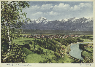 Drau und Mittagskogel - Villach - alte historische Fotos Ansichten Bilder Aufnahmen Ansichtskarten 