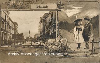 Villach Schulstrasse - Kärnten - alte historische Fotos Ansichten Bilder Aufnahmen Ansichtskarten 