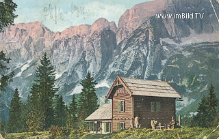 Seisera Hütte mit Montasch - Malborghetto Valbruna - alte historische Fotos Ansichten Bilder Aufnahmen Ansichtskarten 