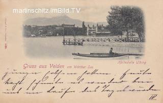 Velden Westbucht mit Schiff Haltestelle Ulbing - Velden am Wörther See - alte historische Fotos Ansichten Bilder Aufnahmen Ansichtskarten 