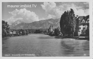 Blick von der Draubrücke - Villach(Stadt) - alte historische Fotos Ansichten Bilder Aufnahmen Ansichtskarten 