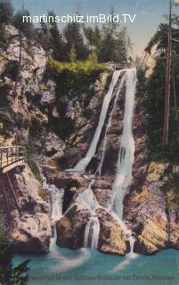 Tarvis, Wasserfall in der Schlitza-Schlucht - Tarvisio - alte historische Fotos Ansichten Bilder Aufnahmen Ansichtskarten 