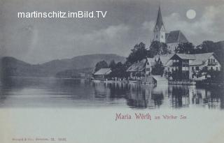 Maria Wörth - Mondscheinkarte - alte historische Fotos Ansichten Bilder Aufnahmen Ansichtskarten 