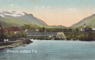 Villach, Eisenbahnbrücke mit Dobratsch u Bleiberg - Oesterreich - alte historische Fotos Ansichten Bilder Aufnahmen Ansichtskarten 