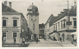 Leoben Stadtturm - alte historische Fotos Ansichten Bilder Aufnahmen Ansichtskarten 