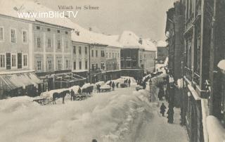 Hauptplatz im Winter - Villach - alte historische Fotos Ansichten Bilder Aufnahmen Ansichtskarten 