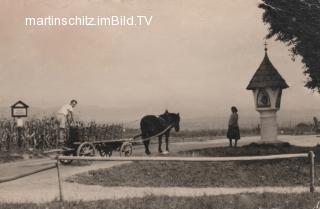 Pferdefuhrwerk vor dem Faakersee Marterl in Egg - alte historische Fotos Ansichten Bilder Aufnahmen Ansichtskarten 