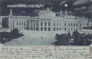 Wien, K.K. Hofburg Theater - Mondscheinkarte - alte historische Fotos Ansichten Bilder Aufnahmen Ansichtskarten 