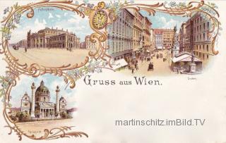3 Bild Litho Karte - Wien - alte historische Fotos Ansichten Bilder Aufnahmen Ansichtskarten 