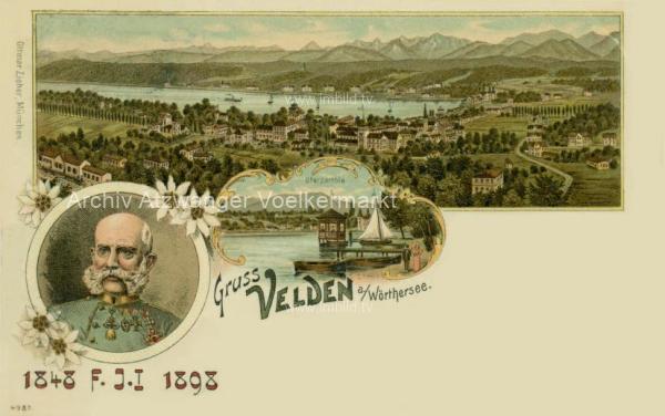 1898 - 3 Bild Litho Karte Velden am Wörthersee
