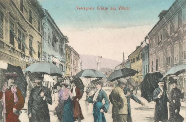 um 1915 - Hauptplatz bei Regen