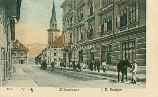 1904 - Villach Italienerstrasse, K.K. Hauptpost