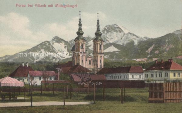 1909 - Kreuzkirche mit Türkenkopf und Mittagskogel