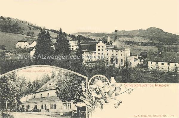 1903 - 3 Bild Litho Karte - Klagenfurt Schleppe Brauerei