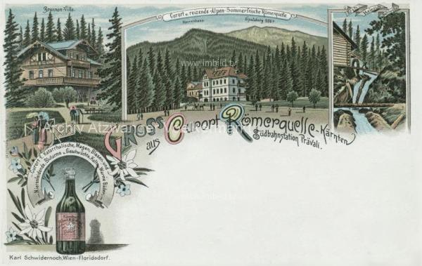 1896 - 4 Bild Litho Karte - Roemerquelle