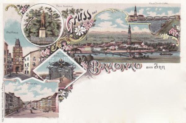 1898 - 5 Bild Litho Karte - Braunau am Inn