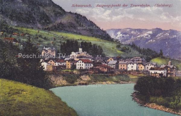 um 1908 - Tauernbahn Nordrampe, Bahnhof Schwarzach 