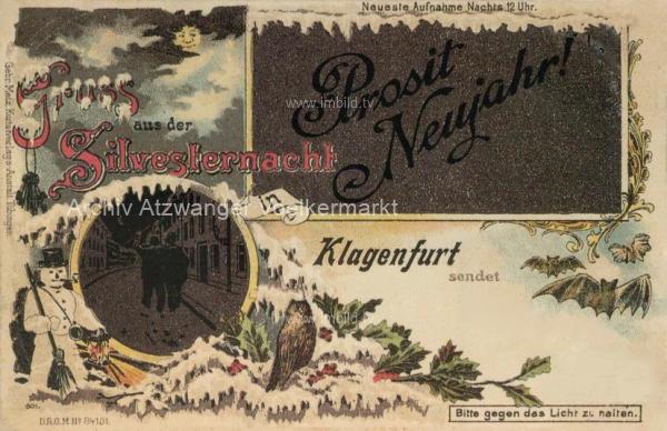 1898 - Klagenfurt Neujahrskarte 