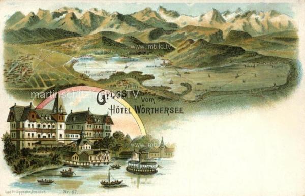 1898 - 2 Bild Litho Karte - Hotel Wörthersee