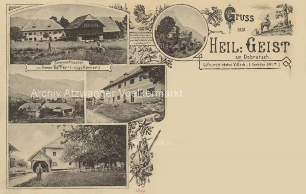 1901 - 5 Bild Schmuckkarte, Heiligen Geist am Dobratsch -