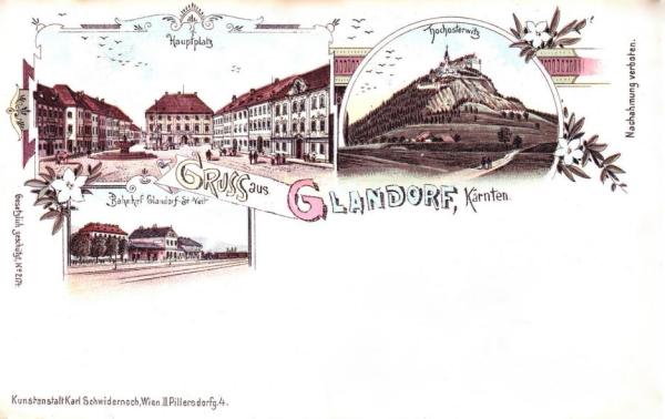 1899 - 3 Bild Litho Karte -  Glandorf 