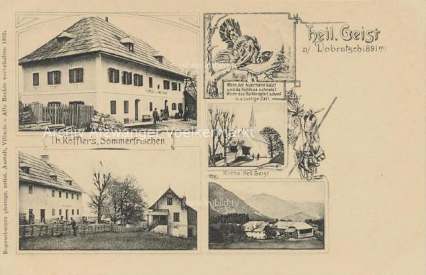 1902 - 5 Bild Schmuckkarte, Heiligen Geist am Dobratsch