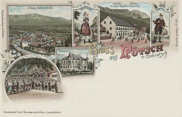 1897 - 6 Bild Litho Karte Nötsch am Dobratsch