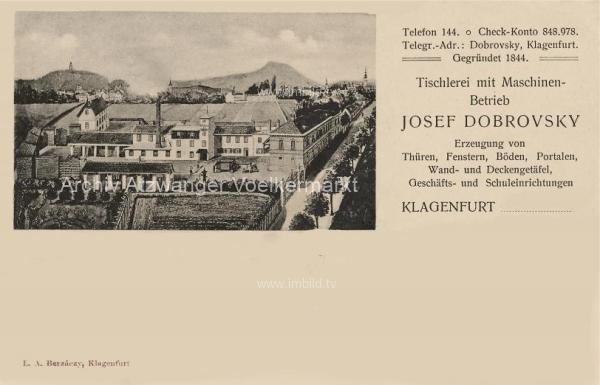 1903 - Klagenfurt, Tischlerei von Josef Dobrovsky