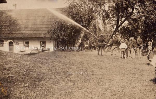 um 1935 - Drobollach - Feuerwehrübung beim Hof Treiber