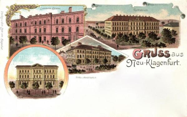 1899 - 4 Bild Litho Karte - Klagenfurt