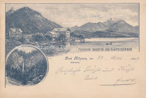 1899 - 2 Bild Litho Karte - Pension Martin Klopeinersee
