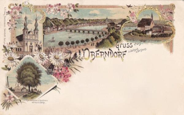 1898 - 4 Bild Litho Karte - Oberndorf bei Salzburg