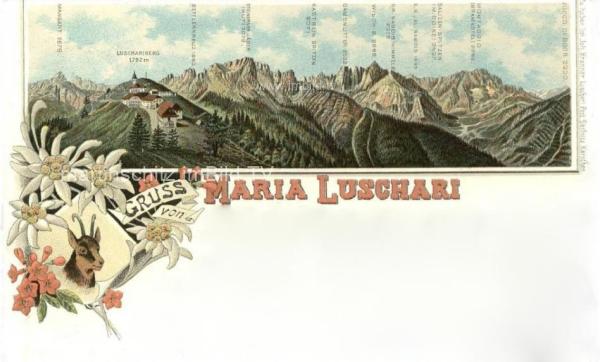 1897 - 2 bild Litho Karte - Maria Luschari