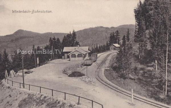 um 1909 - Mariazellerbahn, Winterbach Bahnhof